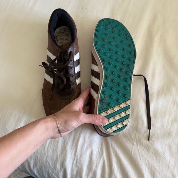 Adidas men’s Brown and White golf Sneakers size 13 - Picture 3 of 6